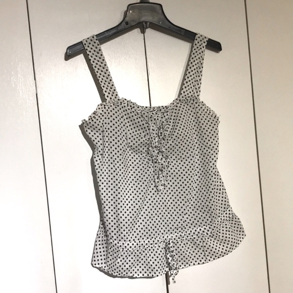 Zac & Rachel Tops - Zac & Rachael Women’s top Size S sleeveless blouse Black and White Polka dot